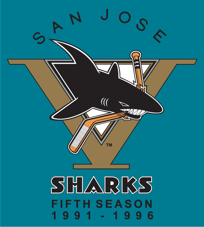 San Jose Sharks 1996 97 Anniversary Logo vinyl decal